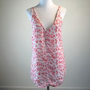 CAbi Cami Tank Top Coral Cream Cheetah Size XS